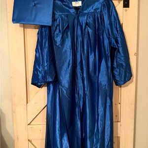 Blue Graduation Gown and Cap Set